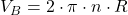 V_B = 2 \cdot \pi \cdot n \cdot R