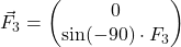 \vec{F}_{3}=\begin{pmatrix} 0 \\ \sin(-90°)\cdot F_3 \end{pmatrix}